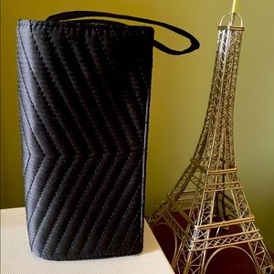 Satin fabric quilted evening clutch Neiman Marcus